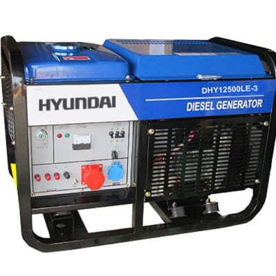 Máy phát điện chạy dầu 12Kva 13Kva diesel Hyundai DHY12500LE-3 pha